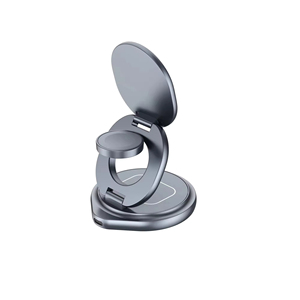 Estación de Carga Inalámbrica Magnética Plegable de 15W, 360 °   Base de Carga Giratoria para Escritorio Compatible con Teléfono, iWatch y Auriculares - Product Image 5