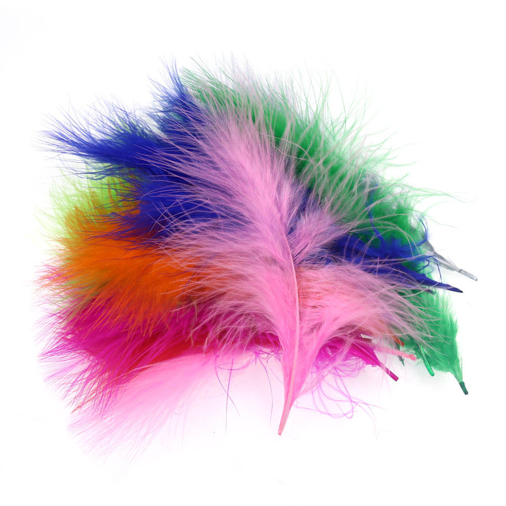 Colored Long Marabou Feather for Streamer Fly Lead Jig Woolly Bugger Leech  Fly Bait Fish Tying Material Turkey Feather White