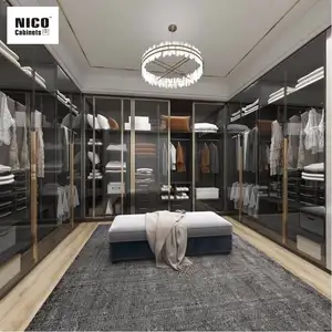 NICOCABINET Custom Quality Modern Italian Design Bedroom Laminate Wardrobe for Her Closet with Best Selling in USA Market