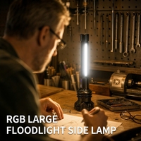 Lampe torche longue portée 9500LM XHP360 avec zoom télescopique, lumière latérale RGB, affichage numérique, batterie externe, lampe de travail LED, lampe de camping