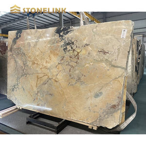 Dalles de marbre naturel Pesca Venato doré Match de livres Carrelages de sol modernes polonais <span class=keywords><strong>D</strong></span>écoration intérieure assortie Grande dalle - Product Image 3