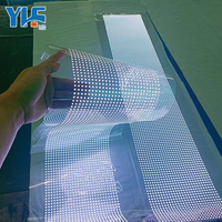 Film LED flexible couleur pleine gamme P10 en promotion pour écran transparent en verre cristal, idéal pour vitrine de magasin