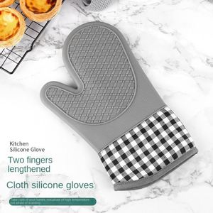Silicone Oven Mitts Thickened Anti-Scald and Non-Slip High-Temperature Baking Mitts for <b>Microwave</b> Oven Kitchen Baking Special - Product Image 1
