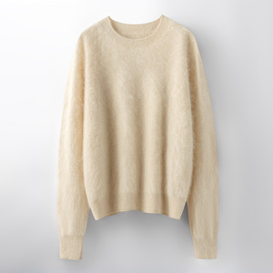 Nouveautés – Pull en <span class=keywords><strong>cachemire</strong></span> brossé de haute qualité, tricoté plat, séchage rapide, respirant, doux, en fil naturel, manches longues, coupe ample - Product Image 4