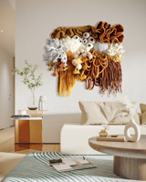 Luxe grand 3D techniques mixtes oeuvre tissé tapisserie peinture murale à la main tissu mur Art en gros décor à la maison
