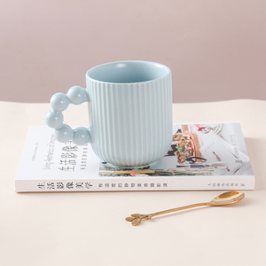 Tối giản Matte tráng men handmade sứ sọc cốc cà phê gốm cá nhân món quà bong bóng xử lý chịu nhiệt 12oz - Product Image 4