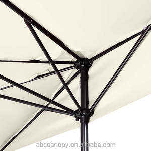 Sombrilla de medio <span class=keywords><strong>patio</strong></span> con rayas azules oscuras y rojas, sombrilla para muebles de exterior, sombrillas para hoteles, patios, diseño plegable - Product Image 5