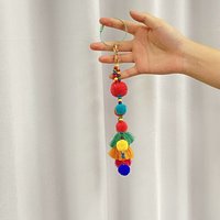 Nouveau sac de plage décoration gland avec mauvais œil breloque porte-clés bohème fait main porte-clés pour sac accessoires