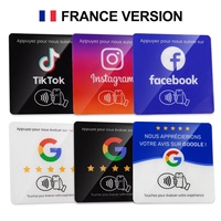 Plaque de table en acrylique NFC, carte d'avis Google, panneau de commande tactile par téléphone avec puce NTAG215