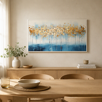 Peinture à l'huile Art Déco blanche 100% faite à la main sur toile de coton 450 GSM avec cadre, taille et design personnalisés pour usage domestique et commercial