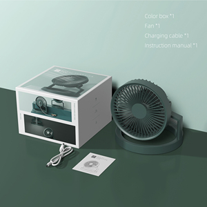 Hàng hóa tại chỗ 8000mAh Mini USB plug-in nhỏ im lặng Máy tính để bàn văn phòng điện cầm tay quạt ngoài trời với đèn LED - Product Image 6
