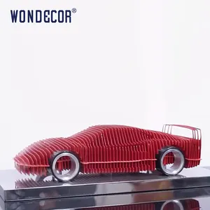 WONDECOR Modern Abstract Art Sports Car F40 Stainless Steel Car Sculpture