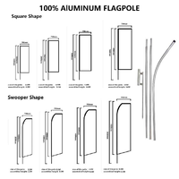 Mâts de drapeau de plage robustes en aluminium et fibre de verre pour bannières personnalisées, livraison rapide, kit de mâts de drapeau de plage