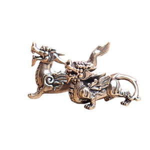 Figurines miniatures <span class=keywords><strong>en</strong></span> cuivre de bestioles mythiques chinoises Pixiu, ornements <span class=keywords><strong>en</strong></span> laiton, animaux porte-bonheur Qi <span class=keywords><strong>Lin</strong></span>, décorations de bureau - Product Image 6