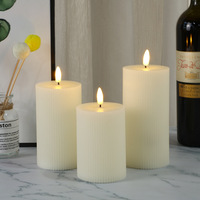 Grande bougie sans flamme mèche scintillante cire de paraffine a mené des bougies décoration de lumières
