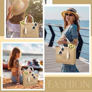 High Quality Handbag Natural Jute Tote <b>Bag</b> with Handle Large Capacity Environmental protection Shopping Full-color Printing - Product Image 5