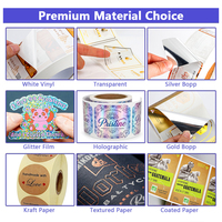 Pegatinas Adhesivas de Vinilo Holográfico Impermeables, Cortadas a Medida, para Velas y Proyectos de Manualidades, Impresión de Logotipos Duraderos y Reciclables