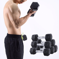 Haltères hexagonaux en caoutchouc Wavar 10 kg, équipement d'entraînement de musculation, haltères en acier de 5 kg en livres, ensembles d'haltères en caoutchouc