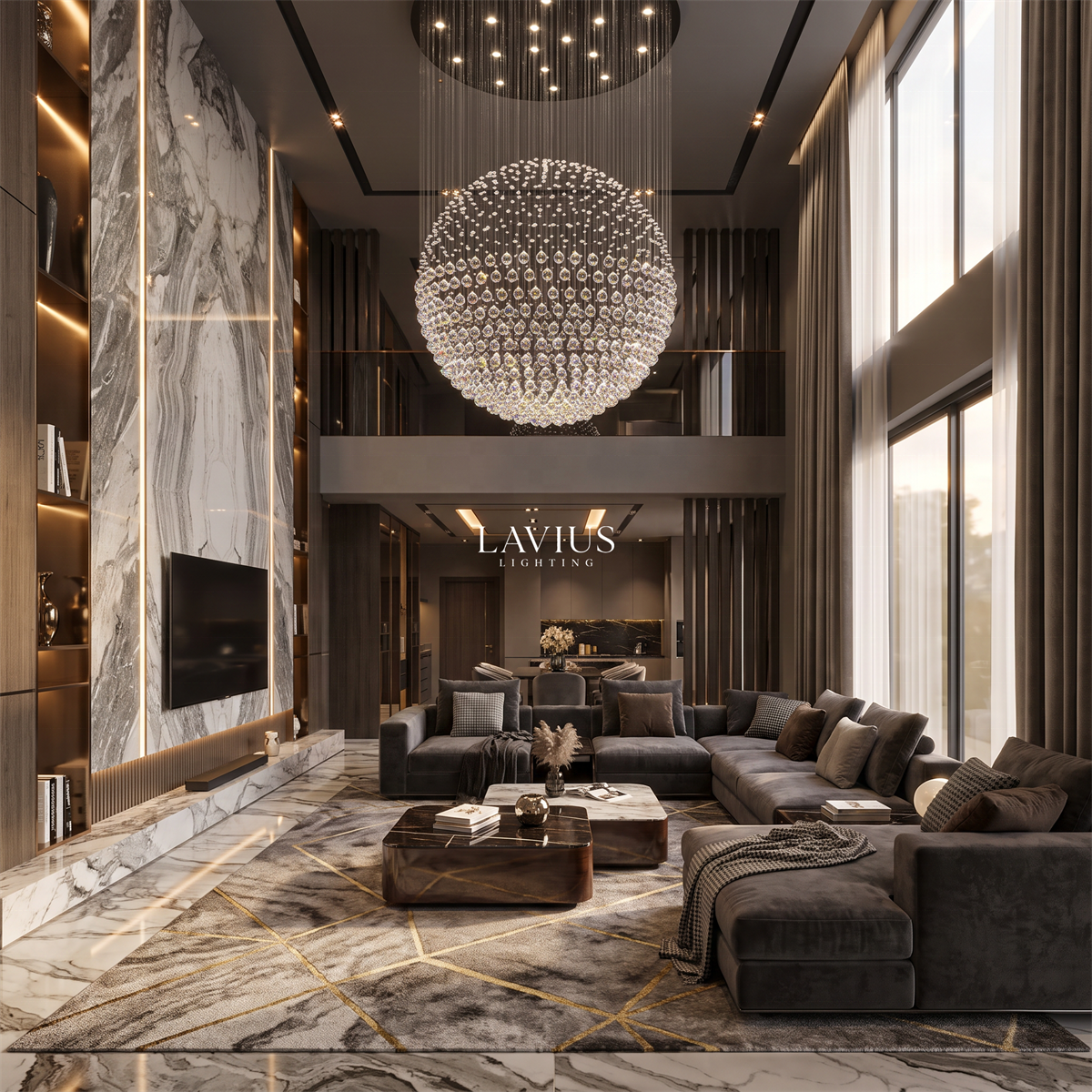 Customized Modern Crystal Spiral Chandeliers Pendant Light Crystal for Hotel Villa Staircase High Ceiling Home Project Lighting · image 3