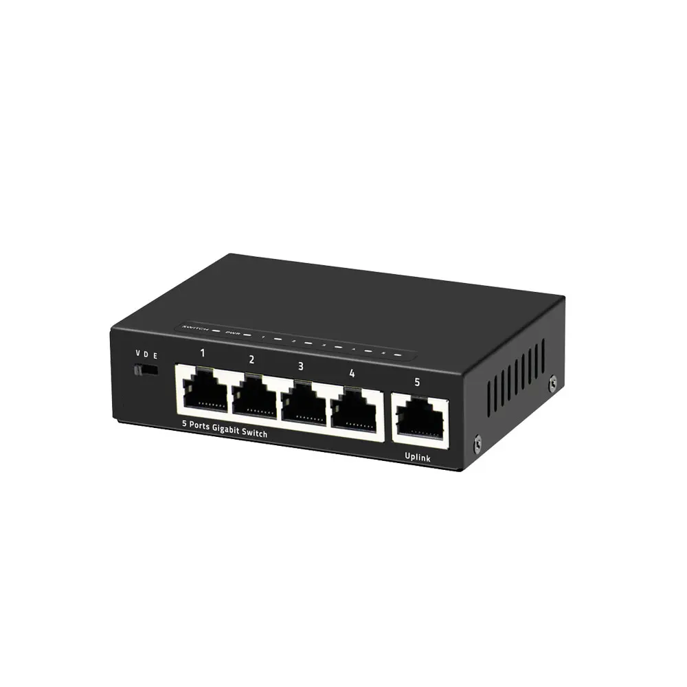 5 limanlar gigabit yönetilmeyen masaüstü VLAN ağ hub 10/100/1000Base-TX Ethernet anahtarı
