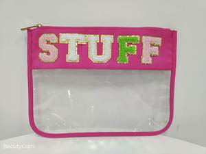 Bolsa de Cosméticos Transparente OEM con la Letra 'Mama', Parche de Playa, Monograma, Bolsa de Viaje Impermeable de PVC Transparente con Cierre de Cremallera y Nylon - Product Image 6