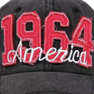 Cappello Americano Lavato 1964 con Ricamo, Berretto da Baseball Stile Vintage Europeo e Americano, Cappello da Sole Sbiadito con Visiera, Cappello con Bandiera Ricamata - Product Image 4
