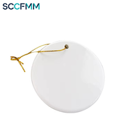Nouvel an décoration noël boule en céramique arbre ornements noël pendentif suspendu-rond coeur Sublimation blanc pour transfert de chaleur