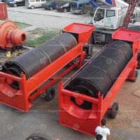 Mesin Saringan Trommel Mobile, Mesin Saringan Drum, Mesin Penyaring Putar untuk Pertambangan Emas, Mesin Ramah Lingkungan, Motor Stainless Steel Hongzhi T100