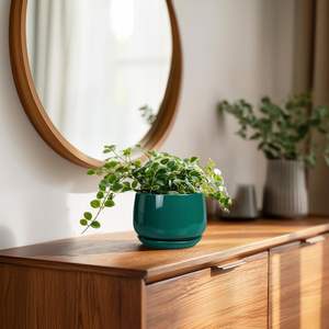 Pots à plantes en céramique écologiques de 4 pouces - Petit pot moderne avec trou de drainage pour plantes succulentes et fleurs, pour le jardinage à domicile - Product Image 1