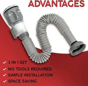 Tubería de Desagüe para Lavabo de Acero de Alta Calidad, Fácil Instalación, Evita Olores, Diseño de Concha, Precio Bajo - Product Image 3