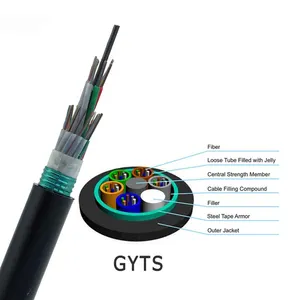 GYTS Glasfaser-Gyts Outdoor-Single-Mode-Glasfaser kabel 2 / 4 / 6 / 8/12/Core Single Mode Gepanzertes Kabel