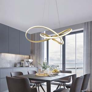 Lustre à anneau LED de luxe suspension suspendue de petite taille éclairage du système d'intelligence DALI pour le hall de l'hôtel et le bureau - Product Image 4