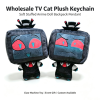 Porte-clés en peluche personnalisé Vox TV Man, pendentif décoratif pour sac à dos, idéal pour machines à griffes, cadeaux d'anniversaire et événements - Vente en gros