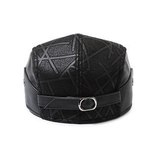 Men's Beret Canvas Winter Casual Hat For Outdoor Use Black Coffee Color - Product Image 2