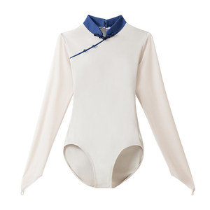 FLHY7008 Tenue d'entraînement de ballet à manches longues et col montant, uniforme de <span class=keywords><strong>gymnastique</strong></span> pour femme adulte, tenue de danse ethnique - Product Image 2