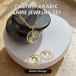 Juego de Joyería de Acero Inoxidable de Marca de Diseñador para Mujer, Venta al por Mayor de Fábrica, Collar y Aretes de Oro de 18k, Resistentes al Agua, PVD, para Fiesta - Product Image 2