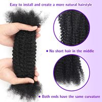 Cheveux humains vierges pré-étirés 100 % naturels, 30 g, afro crépus bouclés en vrac pour tresses et extensions de dreadlocks