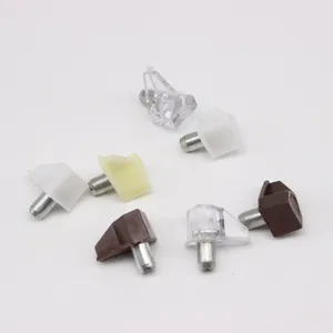 Goupilles de support pour meubles en verre, 5mm, 10 pièces, transparent, jaune, blanc, marron, pour étagères de cuisine, en plastique