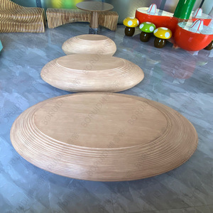 Fiberglass <b>Wood</b> Grain <b>Bench</b> Oval Contemporary Design For Mall Outdoor Furniture Durable Patio <b>Bench</b> - Product Image 4
