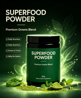 In Stock Organic Superfood Blend Wheatgrass Spirulina Chlorella Probiotics Veggie Green Drink Mix Powder Daily Immune Support