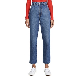 Diseño Especial mamá <span class=keywords><strong>jeans</strong></span> denim de cintura alta mujeres recta jean - Product Image 1