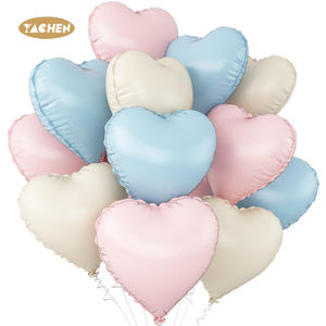 YACHEN 12 stuks 18 inch crèmewitte babyroze blauwe hartvormige folie helium ballonnen voor babyshower gender reveal feestdecoratie - Product Image 1