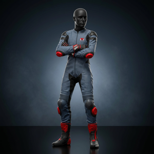 Men's Blue Color Blocked <b>One</b> Piece Motorcycle Racing <b>Suit</b> Full <b>Body</b> Jumpsuit - Product Image 1