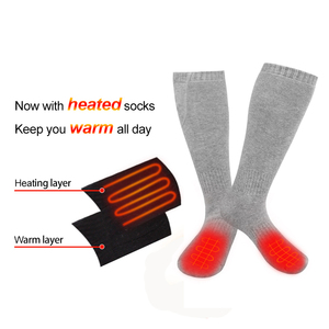 Chaussettes thermiques auto-chauffantes pour les sports d'hiver Chaussettes de ski chauffantes à imprimé tricoté avec chauffe-pieds à batterie ODM - Product Image 2