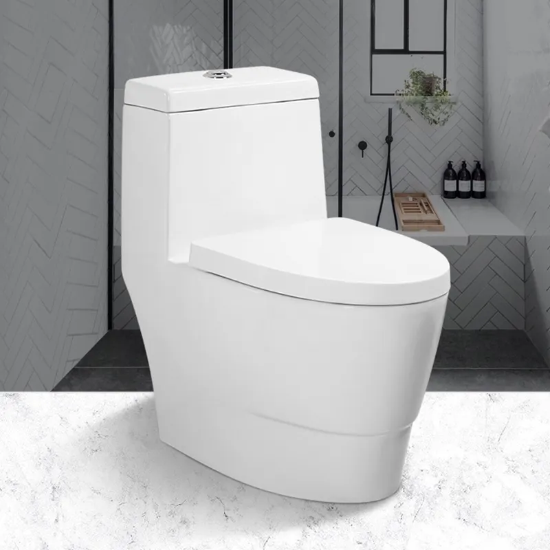 Kamar Mandi Siphon Desain Sederhana Square One Piece Toilet Sanitary Set Wudhu Unit Toilet