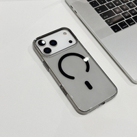 Étui de téléphone portable de luxe mince, transparent, anti-jaunissement, en PC rigide, avec chargement magnétique sans fil et antichoc pour iPhone 18 Pro Max 17 16