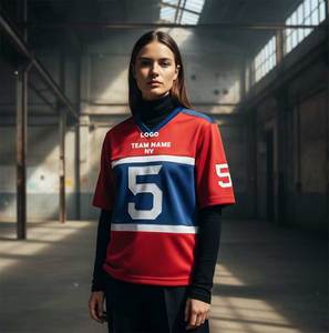 Maillot de football d'été personnalisé pour adulte, design classique, logo d'équipe brodé, numéro, respirant, sublimation - Product Image 4