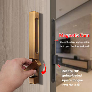 Phòng ngủ trong nhà hiện đại hợp kim kẽm đơn bên dài thanh khóa cửa vô hình khóa cửa nền khóa cửa - Product Image 3