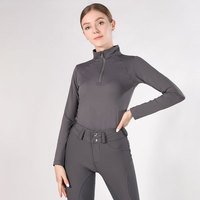 Chemises d'équitation professionnelles à manches longues et couche de base pour femmes, en stock, léger, sports équestres