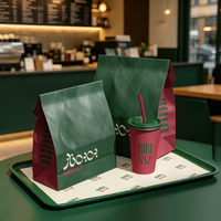 Sac en papier personnalisé avec logo pour emporter, qualité alimentaire, pour hot-dogs, poulet frit, hamburgers, pour restaurants